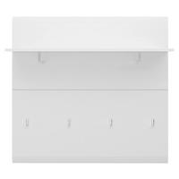 Garderobni Panel Merano, Bela - bela/visoki sijaj, Moderno, leseni material (96/90/25cm)