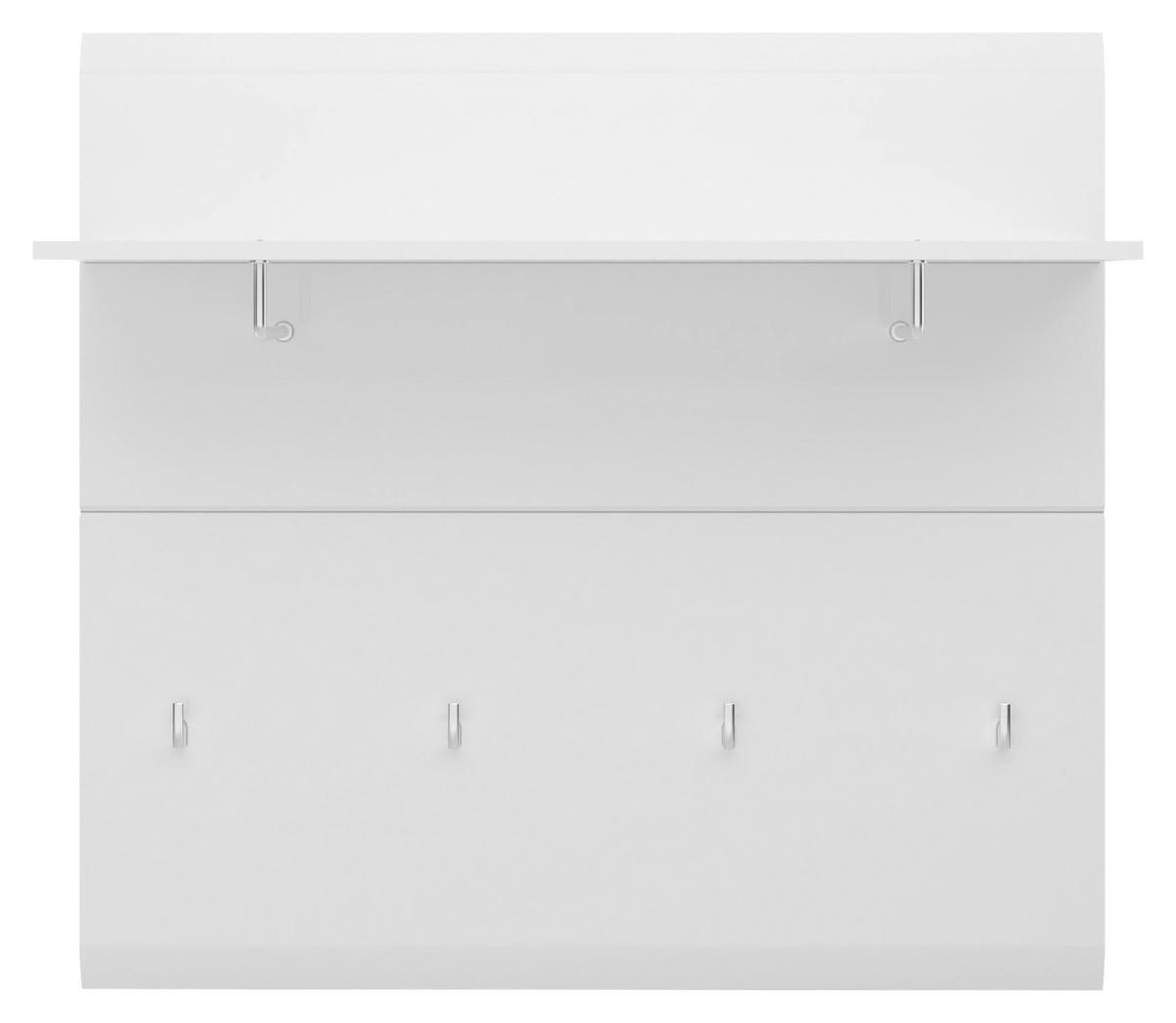 Garderobni Panel Merano, Bela - bela/visoki sijaj, Moderno, leseni material (96/90/25cm)