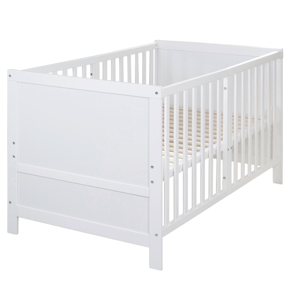 Rácsos Kiságy, Átalakítható Easy Sleep - fehér, Basics, faalapú anyag (78/78/142cm) - Roba