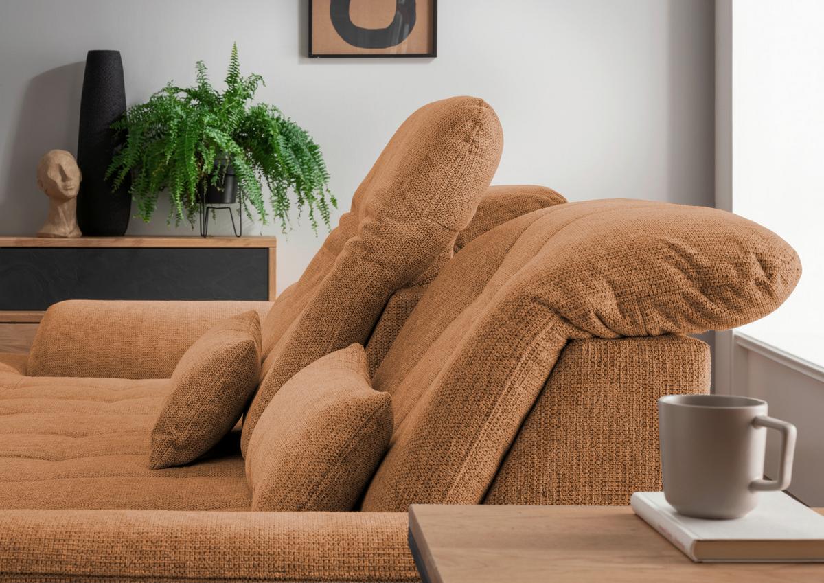Ecksofa Rigatti mit Bettkasten ca. 184x314 cm Currygelb - Currygelb/Chromfarben, MODERN, Textil/Metall (184/314cm) - Livetastic