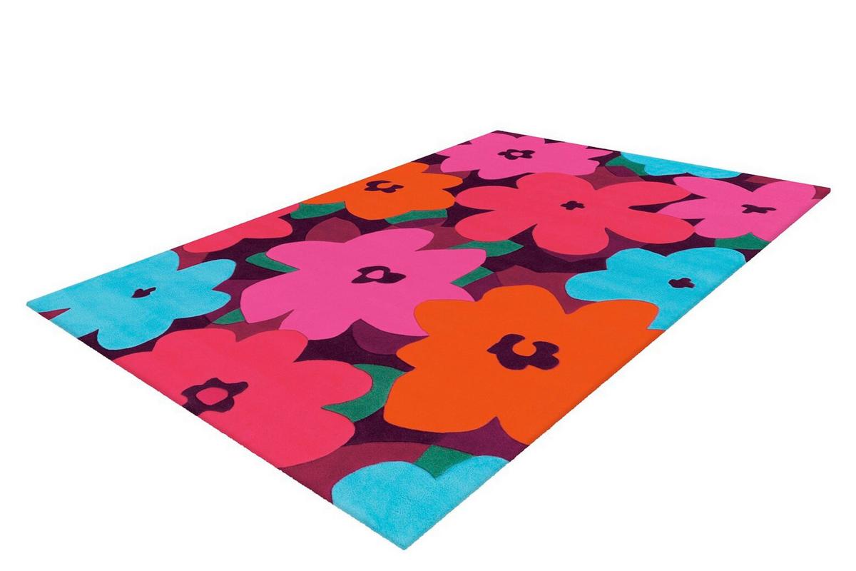 Flachwebeteppich Sam 4135 Multi/pink 140x200 - Pink/Multicolor, Basics, Textil (140/200cm)