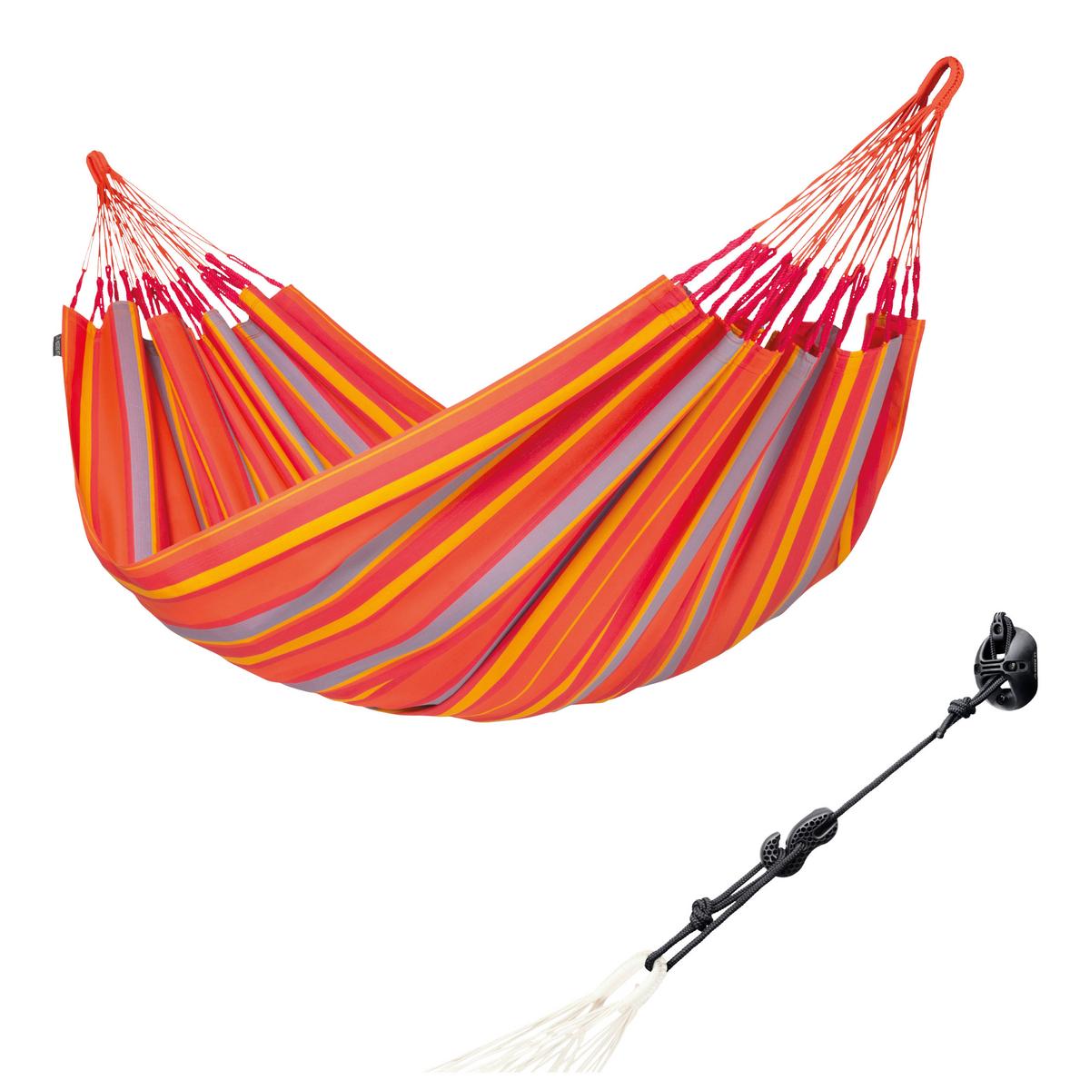 Hängematte Classic Double Hammock Outdoor Gelb/Orange - Gelb/Rot, KONVENTIONELL, Textil (160/350cm) - La Siesta