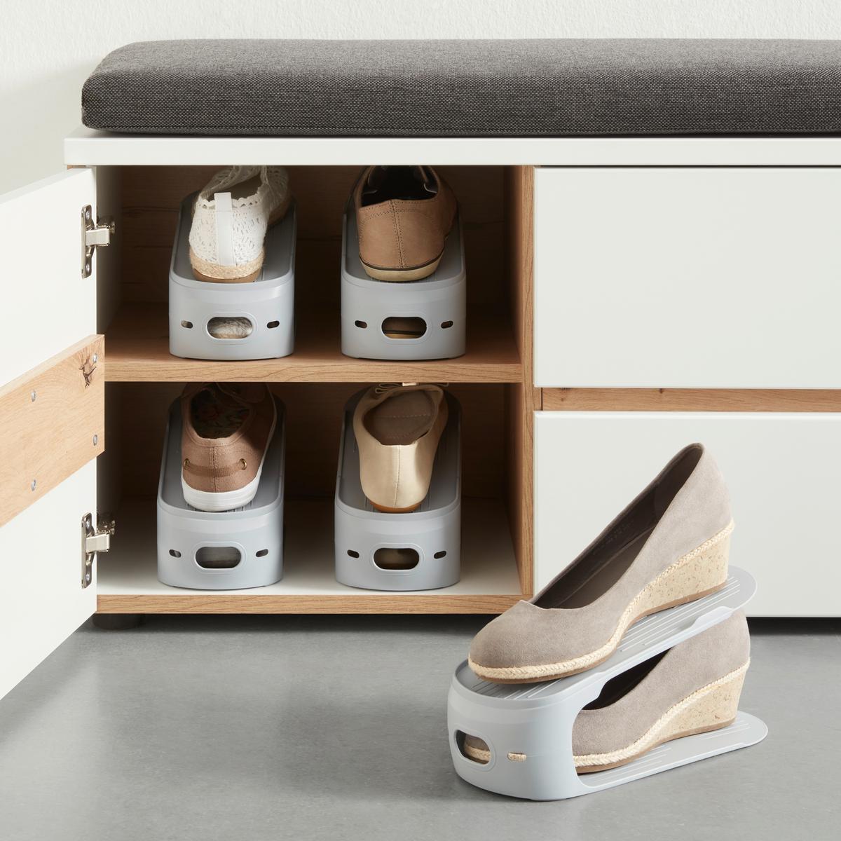 Cipőtároló Leo - szürke, Konventionell, műanyag (11/27,5/12,5cm) - Mömax