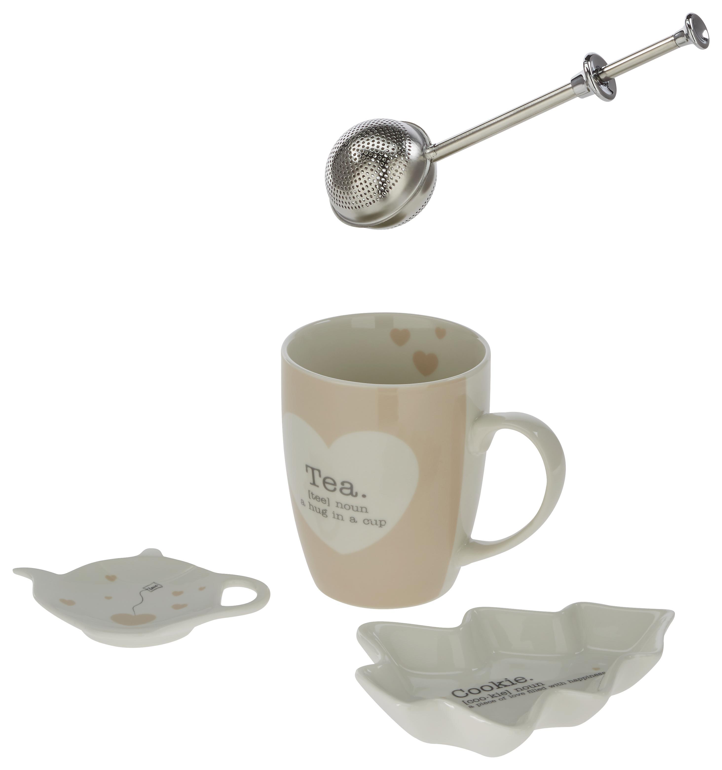 Teeset Hygge aus Keramik, 4-teilig - Schwarz/Rosa, Keramik - Mömax modern living