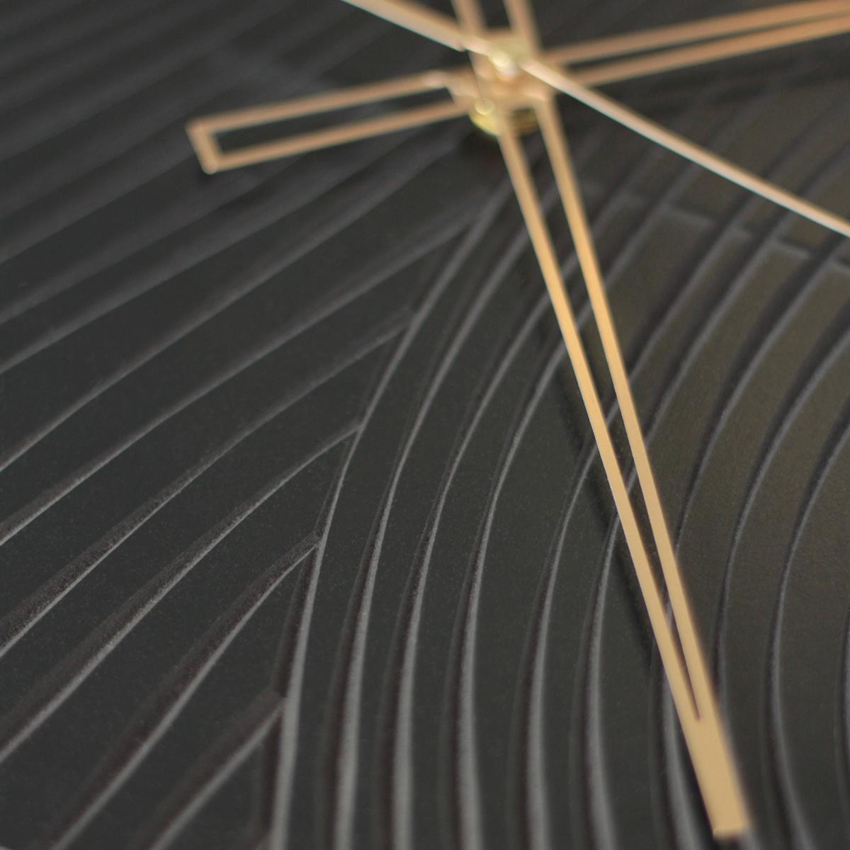 Wanduhr Schwarz/Goldfarben Ø ca. 57cm - Goldfarben/Schwarz, Basics, Holz/Kunststoff (57cm)