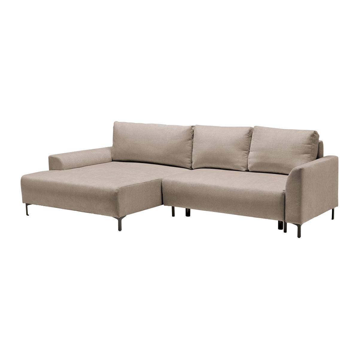 Ecksofa Integra Beige - Greige/Schwarz, Textil/Metall (170/81-93/294cm) - Mömax