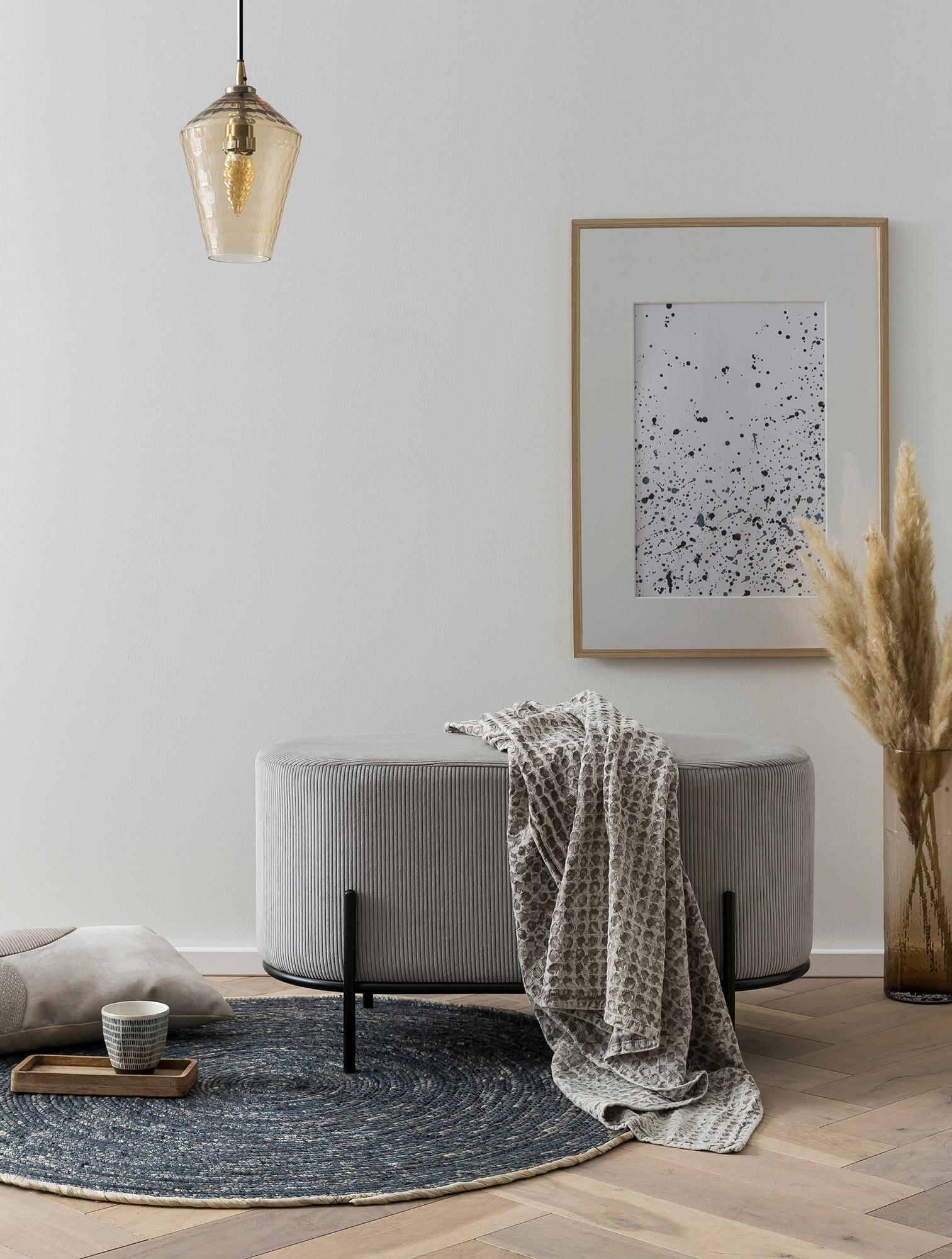 Tabure Cord, Rjavosiva - črna/svetlo siva, Moderno, kovina/tekstil (80/42/40cm) - Livetastic