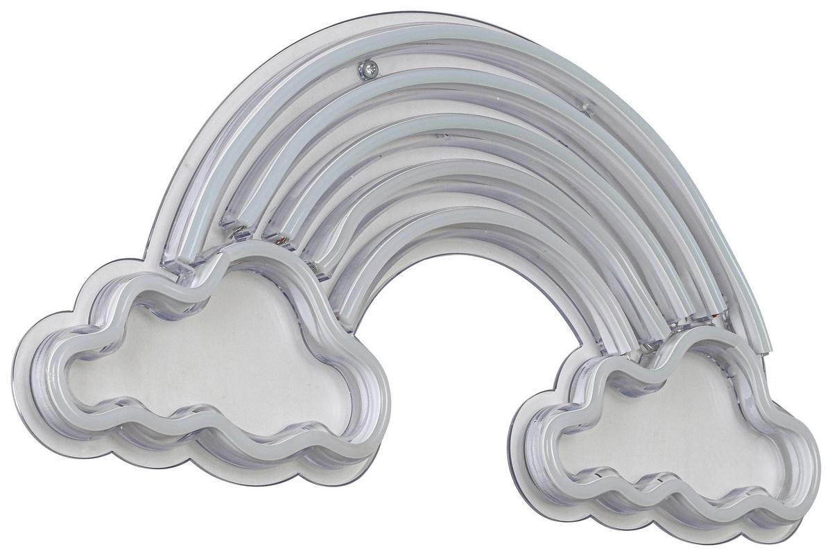 Lampă LED decorativă Renibo - alb/transparent, Modern, plastic (40/20/1,30cm) - Mömax
