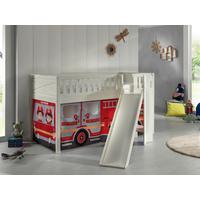 Spielbett Scott Fire Rescue ca. 90x200 cm Kiefer Weiß - Naturfarben/Weiß, ROMANTIK / LANDHAUS, Holz (90/200cm) - Vipack