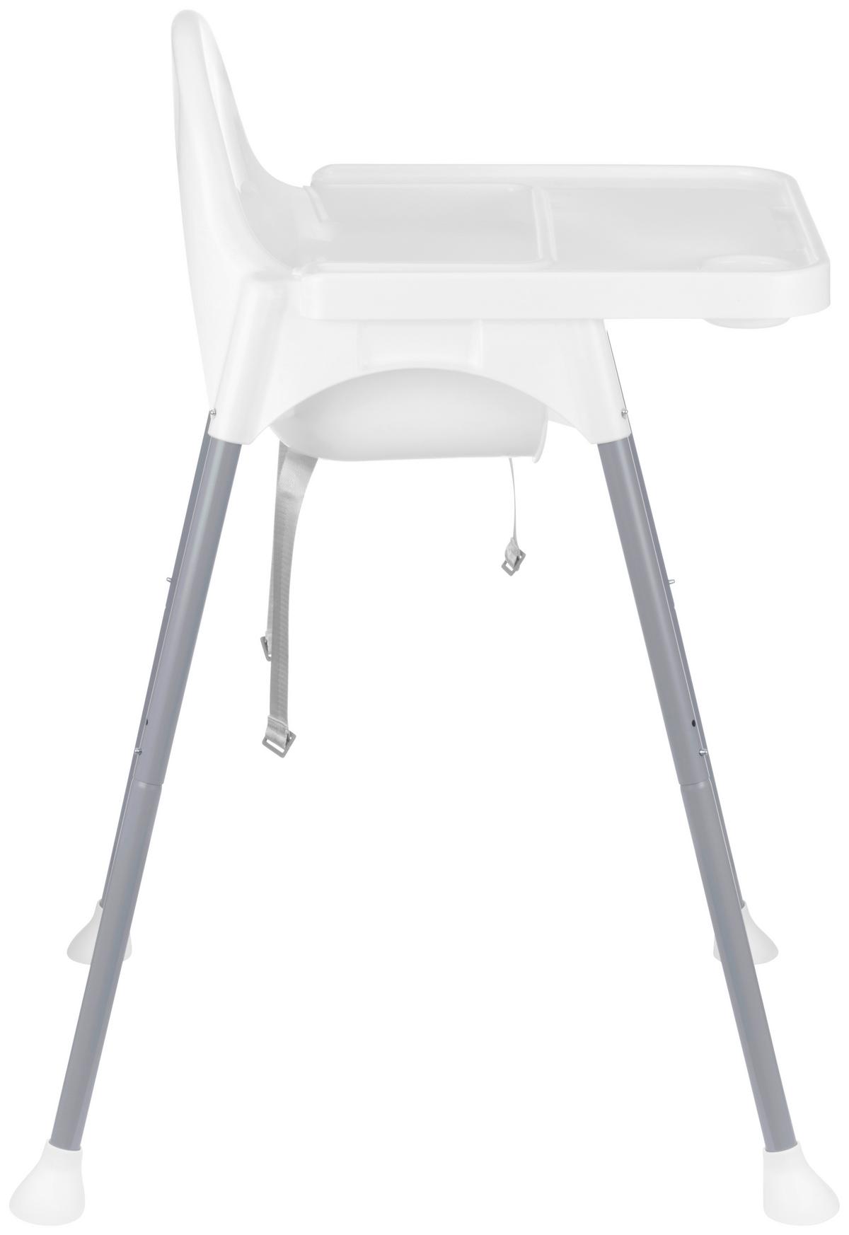 WYSOKIE KRZESŁO H100A - biały/szary, Basics, tworzywo sztuczne/metal (64/56/87,5cm) - My Baby Lou