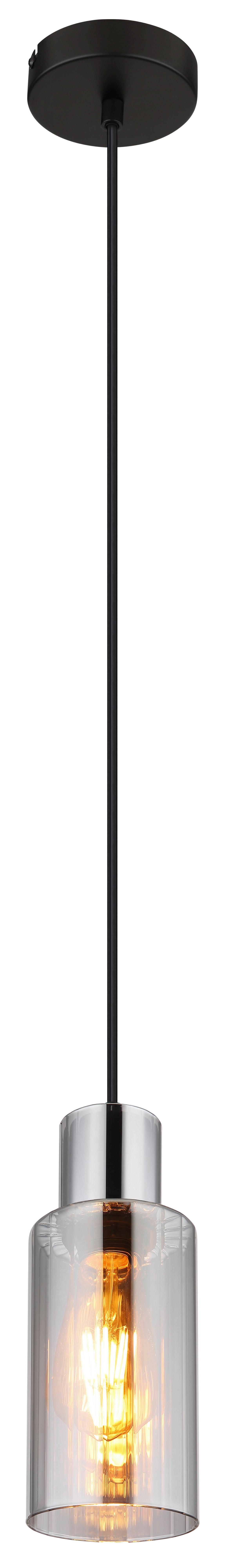 HÄNGELEUCHTE 15708H - Schwarz, Basics, Glas/Metall (10/120cm) - Globo
