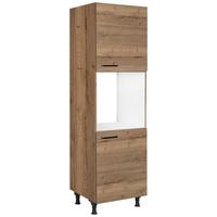 Geräteumbauschrank Structura Eiche dunkel - Eiche dunkel/Schwarz, MODERN, Holzwerkstoff/Metall (60/216,6/58cm) - Nobilia