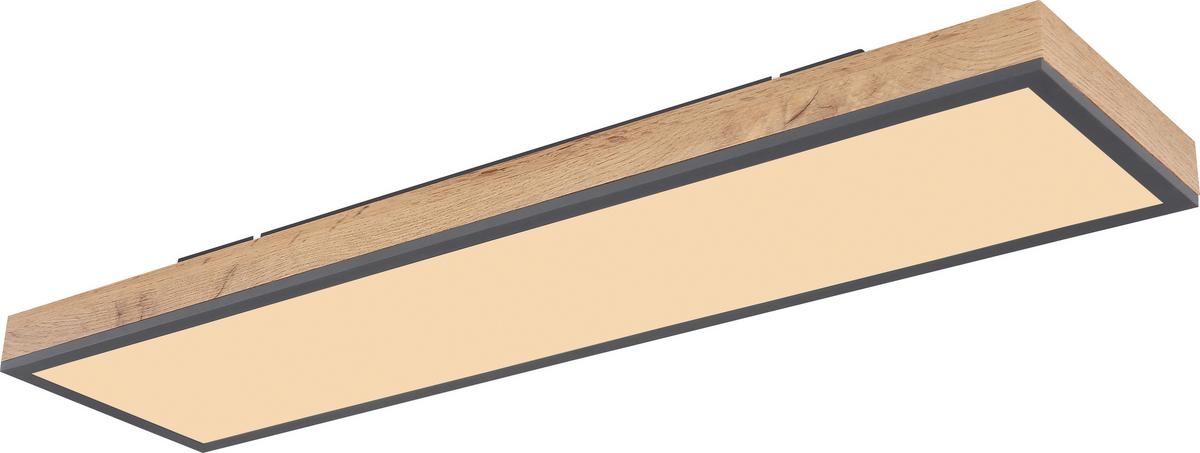 LAMPA SUFITOWA LED LUDWIG *SBN* - opal/kolor grafitowy, Natur, materiał drewnopochodny/tworzywo sztuczne (80/20/7,8cm) - Novel