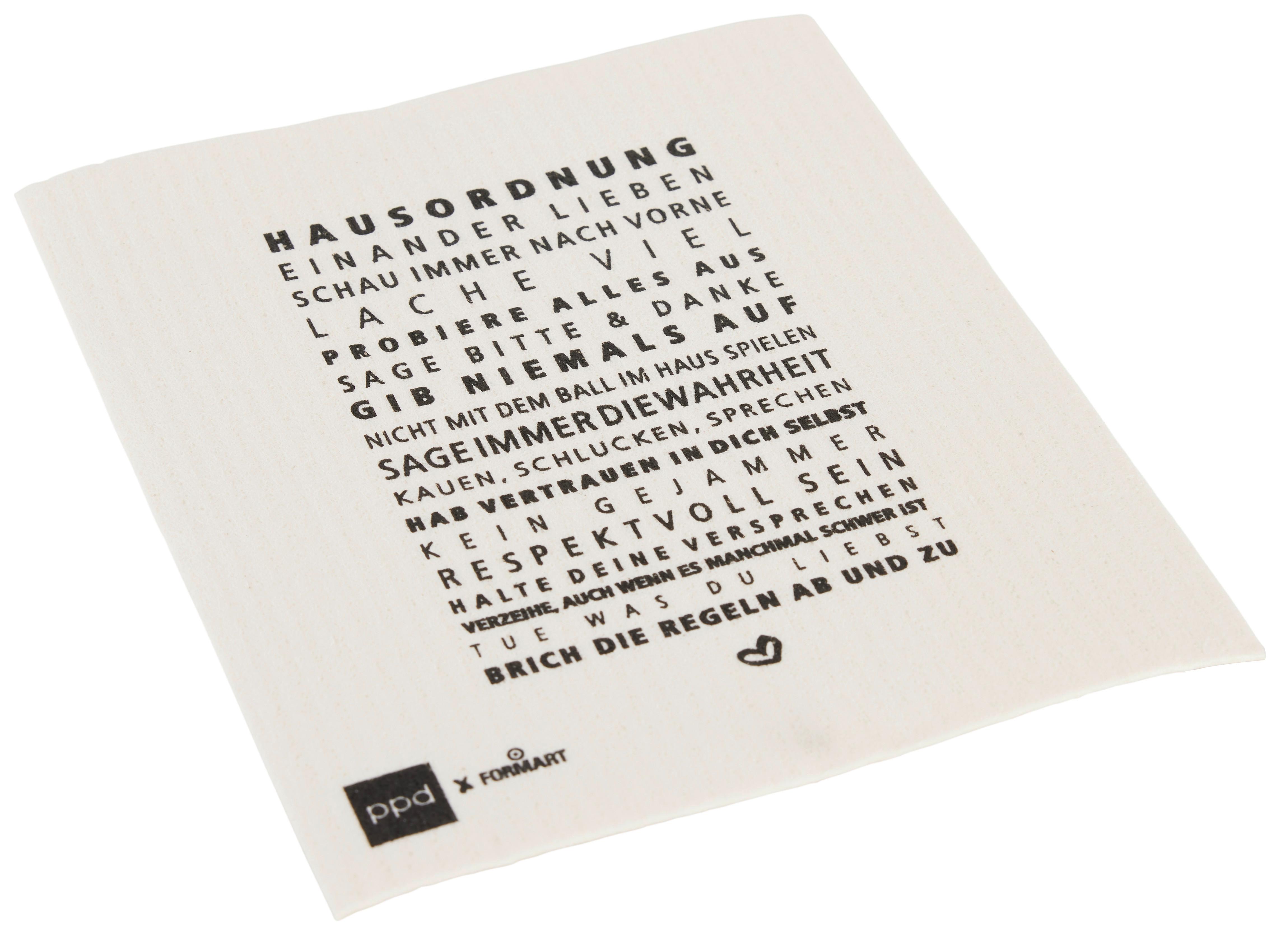 Schwammtuch Peter in Schwarz/Weiß ca. 20x17cm - Schwarz/Weiß, Textil (20/17cm)