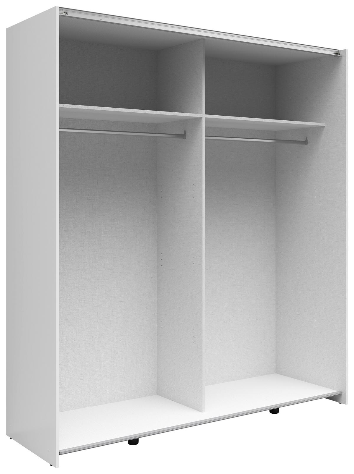 Schwebetürenschrank Time Weiß - Silberfarben/Weiß, Holzwerkstoff/Kunststoff (170/191/59cm) - Based