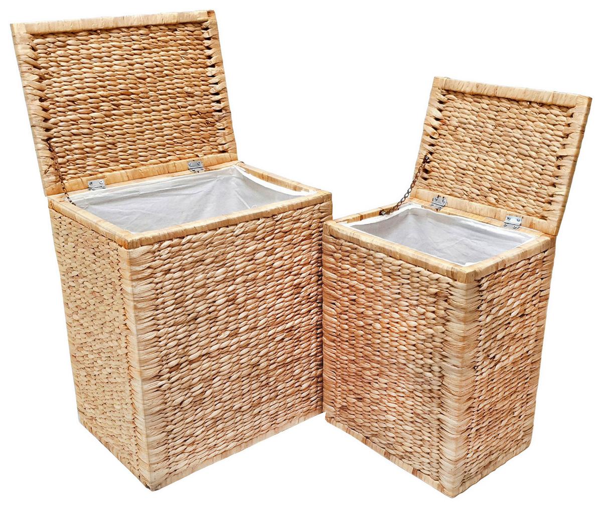 Szennyestartó Max - natúr színű, Romantik / Landhaus, textil/természetes anyagok (46/59/34cm) - Zandiara