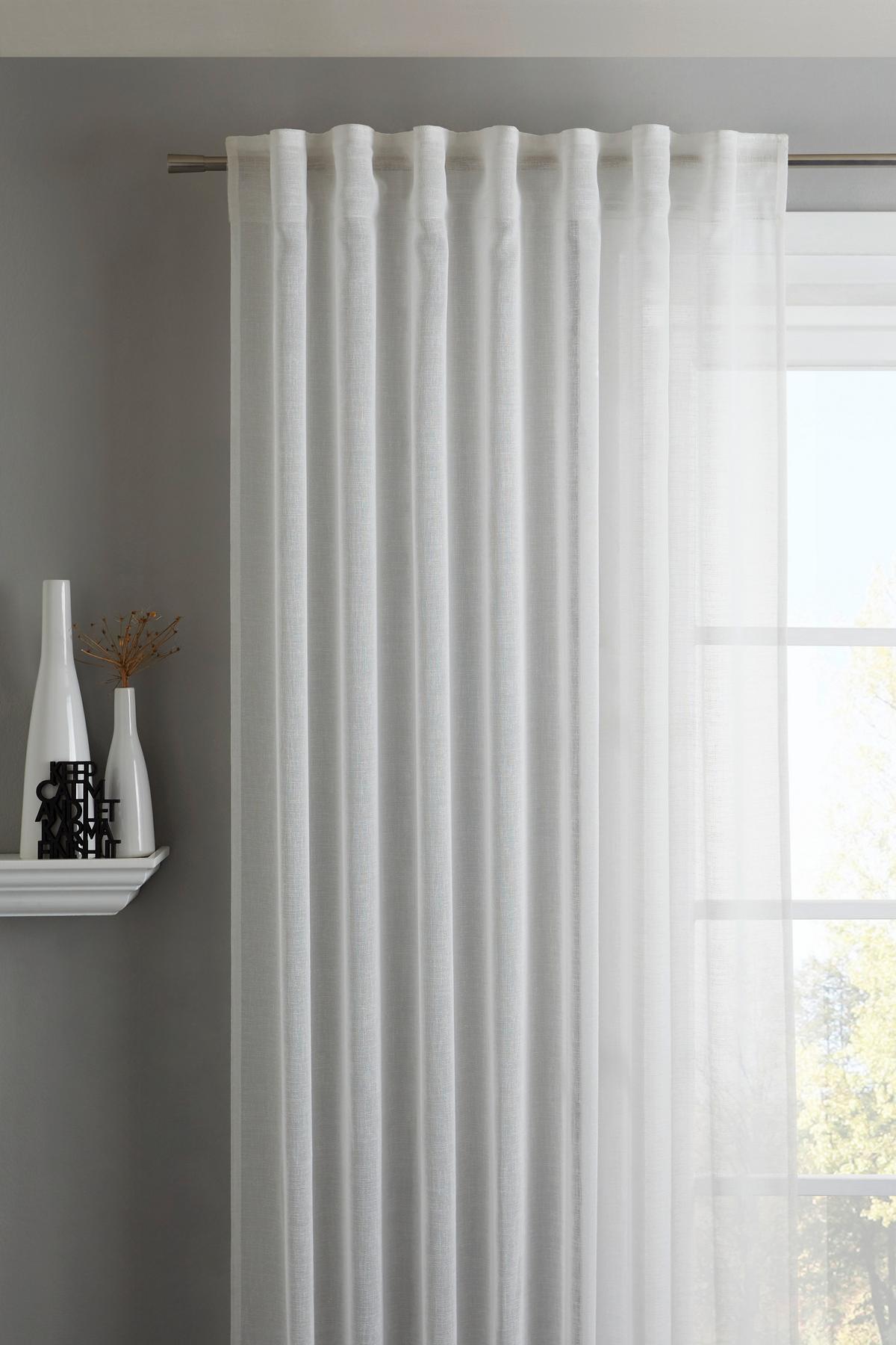 Perdea prefabricată Sigrid - alb, Romantik / Landhaus, textil (140/245cm) - Premium Living