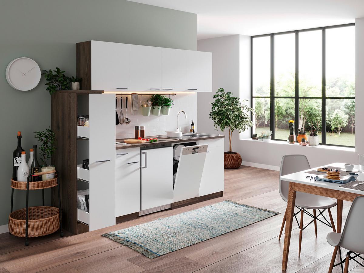 Kuhinjski Blok Oliver, Barva Hrasta, Bela - barve hrasta/bela, Basics, umetna masa/leseni material (225cm) - Respekta