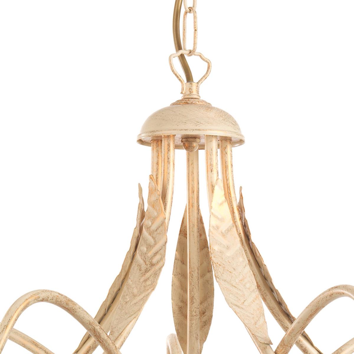 Kronleuchter Doppio Giro Weiß max. 6 Watt - Weiß, KONVENTIONELL, Glas/Metall (75/82cm)