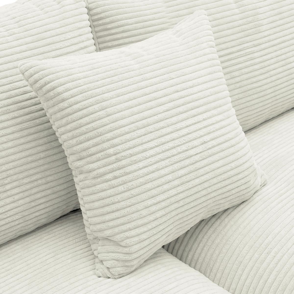 Ecksofa Pedro Creme - Creme/Schwarz, MODERN, Kunststoff/Textil (300/190cm) - Mömax