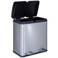 Treteimer Trash ca. 40l - Silberfarben/Schwarz, MODERN, Kunststoff/Metall (46,3/37,1/52,6cm) - Premium Living Treteimer Trash ca. 40l - Silberfarben/Schwarz, MODERN, Kunststoff/Metall (46,3/37,1/52,6cm) - Premium Living