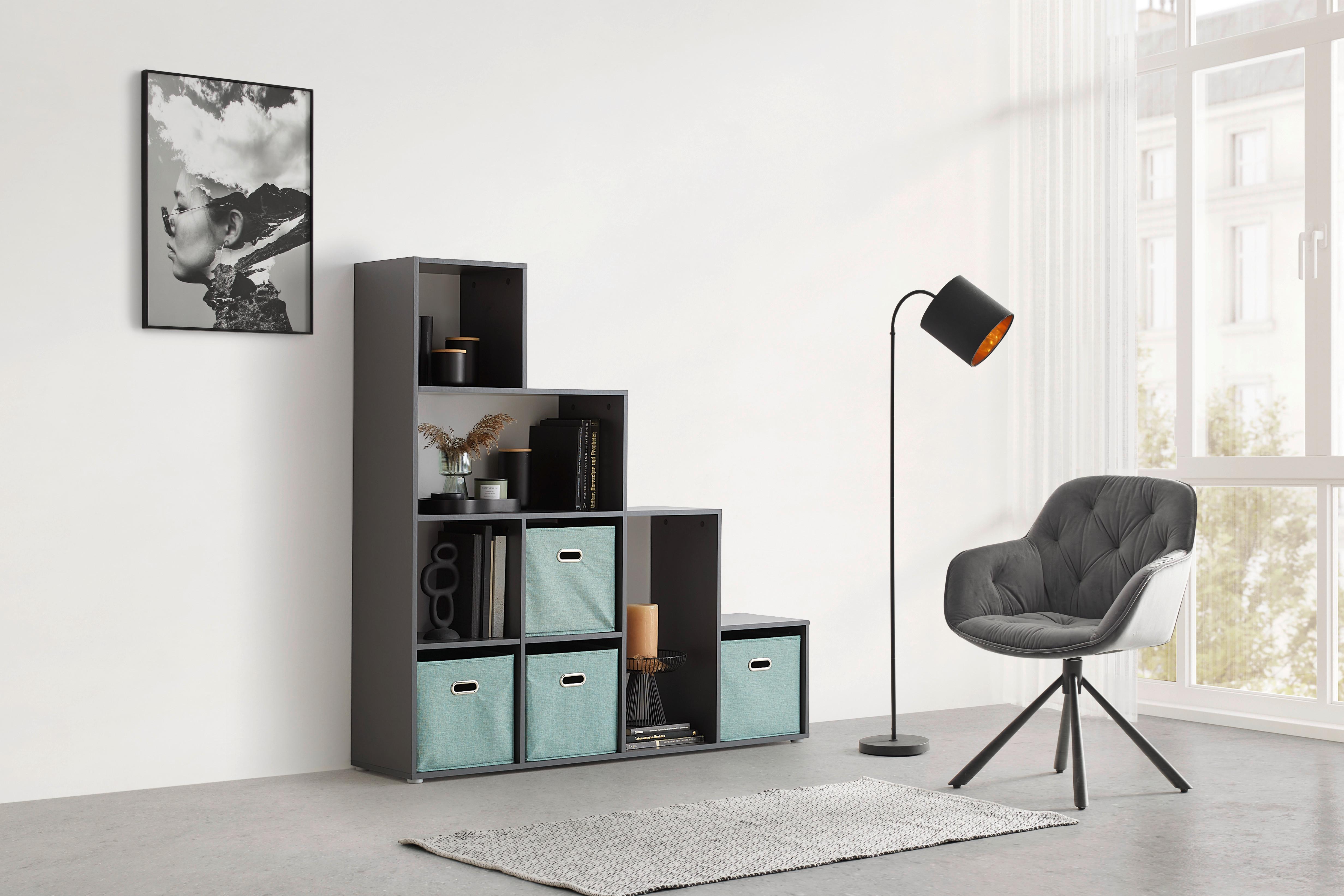 Regal Cassa 2 Anthrazit - Anthrazit, Konventionell, Holzwerkstoff (148/150/35cm) - Mömax