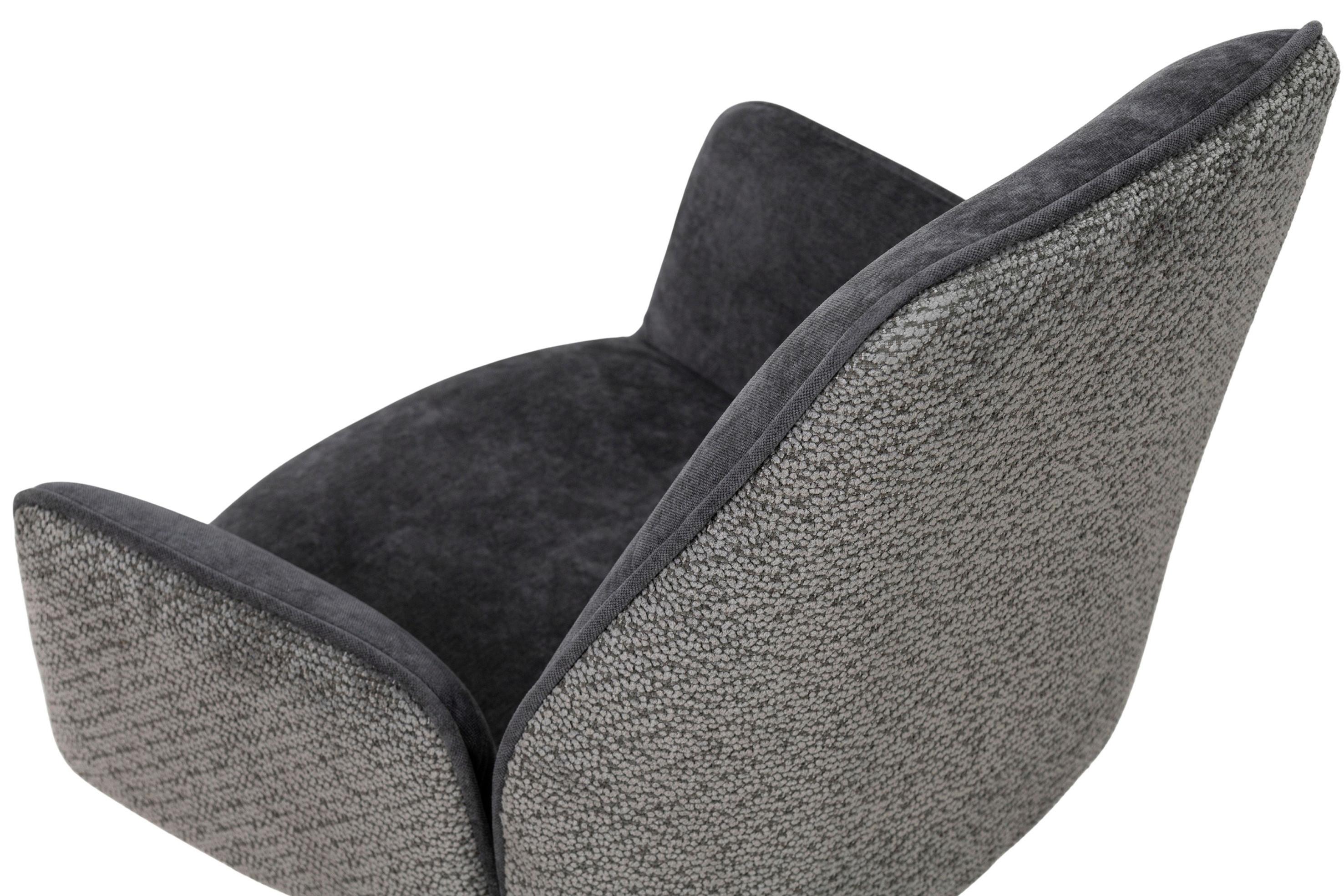 STOL MED ARMSTÖD QUEENS - svart/antracit, Design, metall/textil (60/89/64cm) - Mömax
