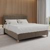 LIT BOXSPRING OLIVIA - marron/couleur chêne, MODERN, textile/bois (180/200cm) - Bessagi Home