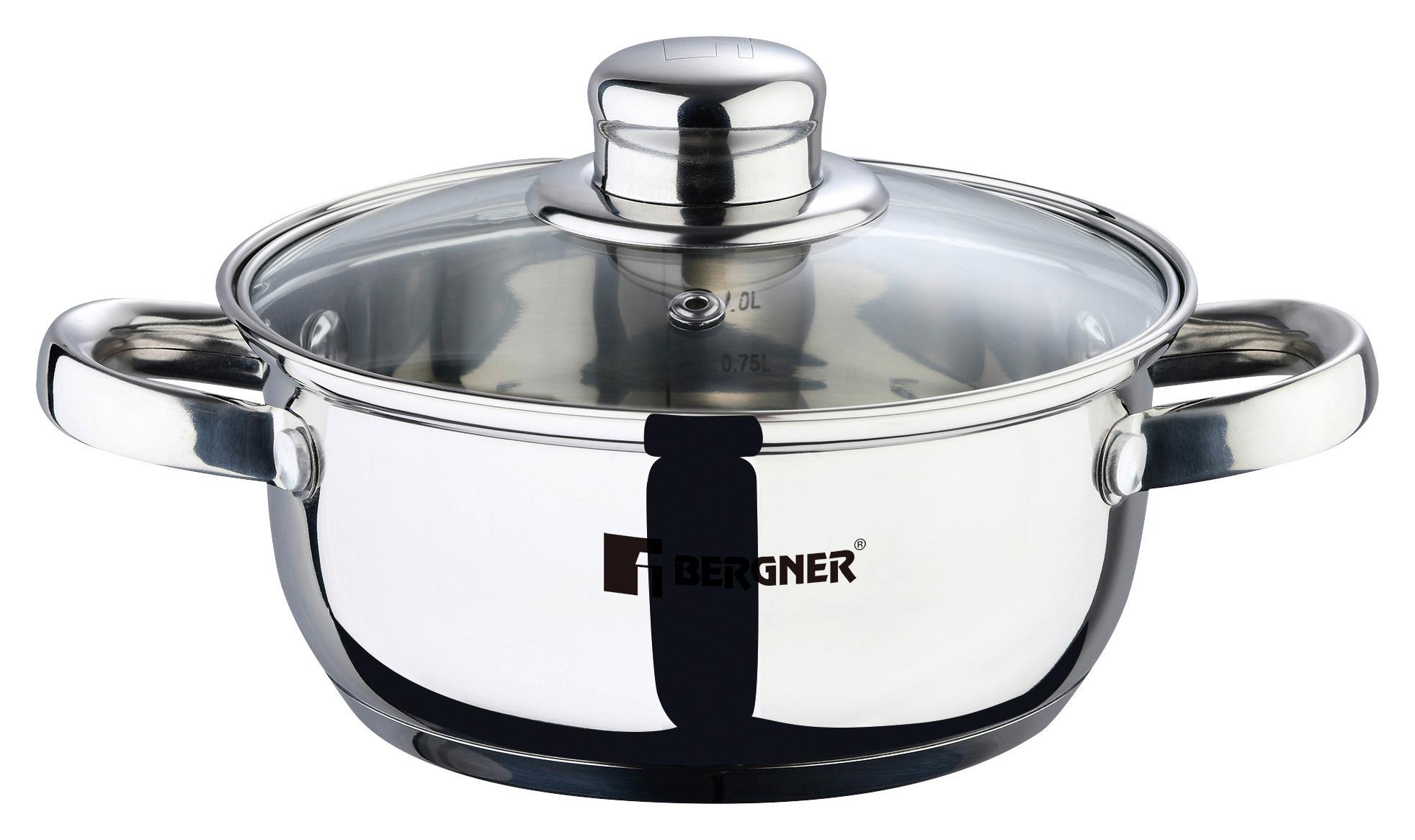 Kochtopfset Viena Silberfarben, 8-teilig - Transparent/Silberfarben, KONVENTIONELL, Glas/Metall (42.2/24.2/15.7cm) - BERGNER