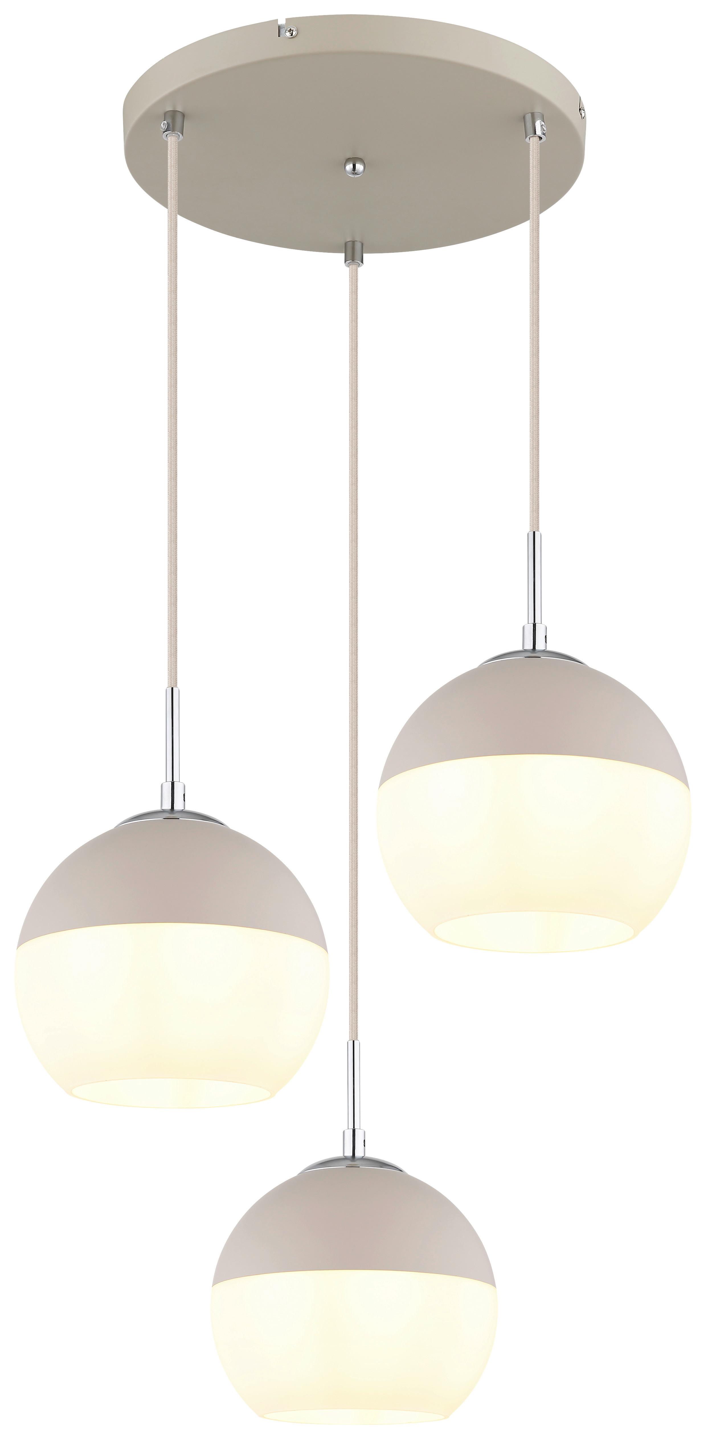LAMPA WISZĄCA AGATHA - opal/kolor piaskowy, Trend, metal/szkło (42,5/120cm) - Collett's Monde