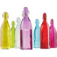 Saftflasche Martina aus Glas - Türkis/Gelb, Glas/Kunststoff (8/31,5cm) - Mömax modern living