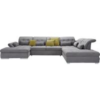 Wohnlandschaft Sanfino in Grau - Chromfarben/Grau, Holz/Holzwerkstoff (187/401/270cm) - Premium Living