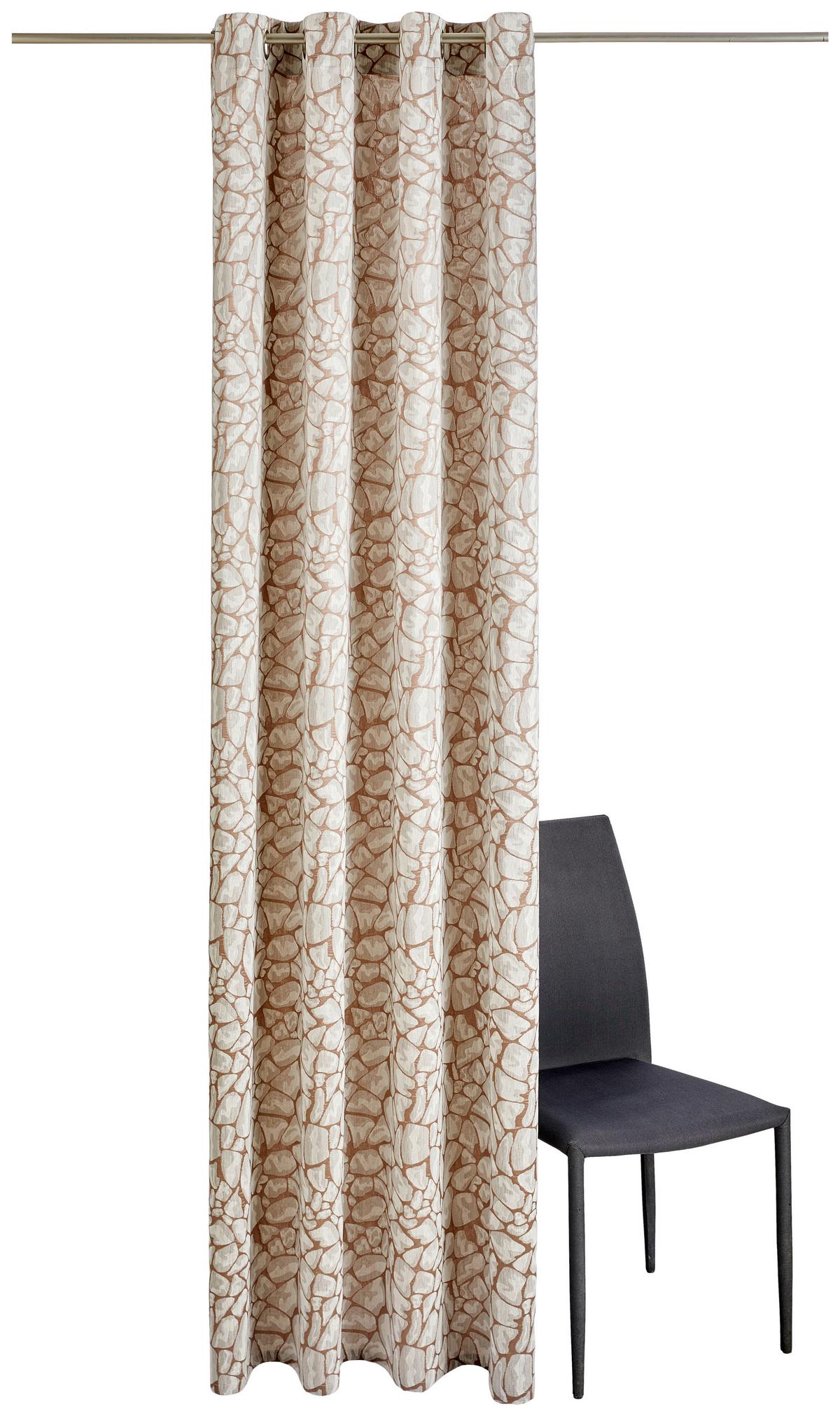 ZASŁONA NA PRZELOTKACH PEDRA - taupe/brązowy, Lifestyle, tkanina (140/245cm) - Dieter Knoll