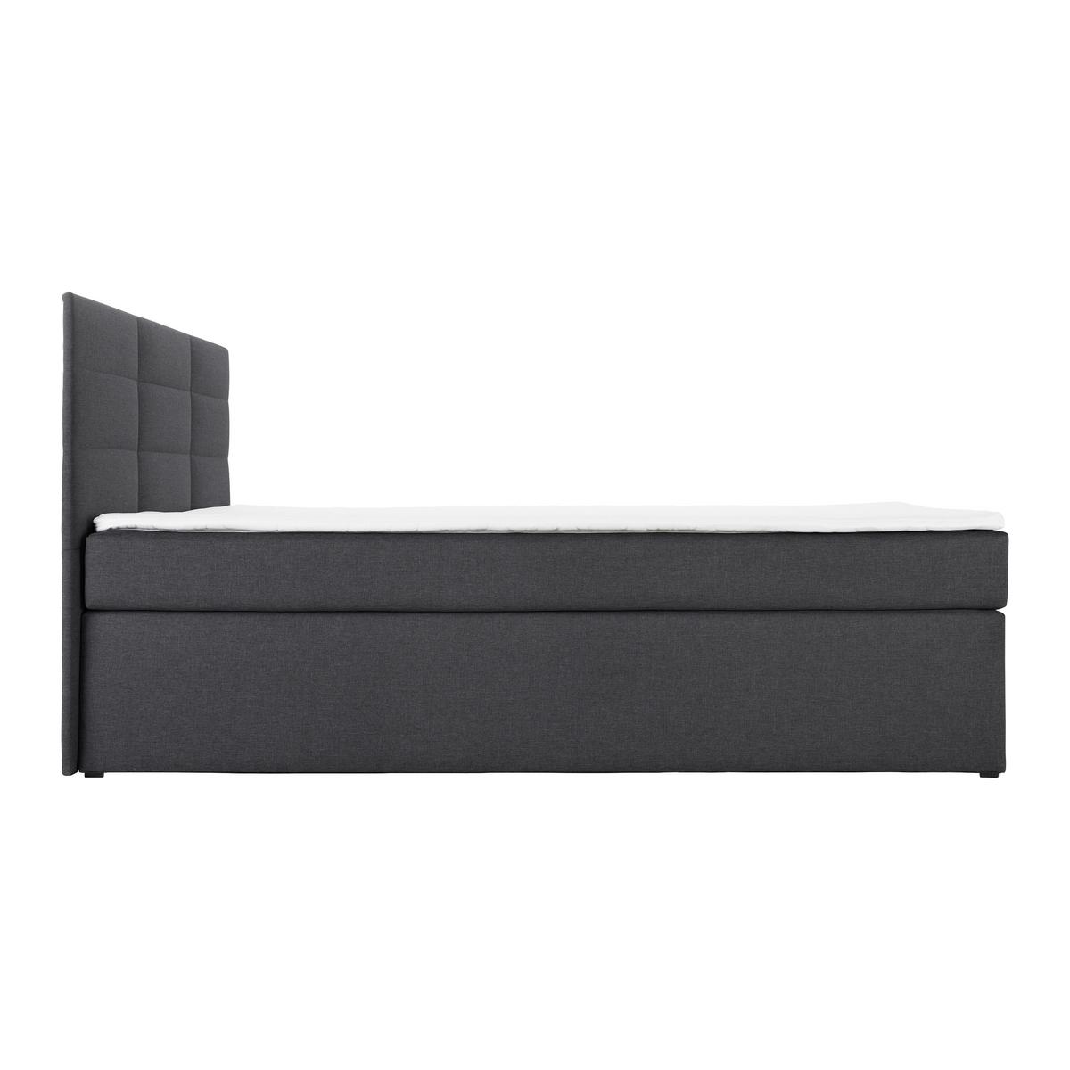 Boxspring Ágy Lisa - sötétszürke, Modern, faalapú anyag/textil (140/200cm) - Bessagi Home