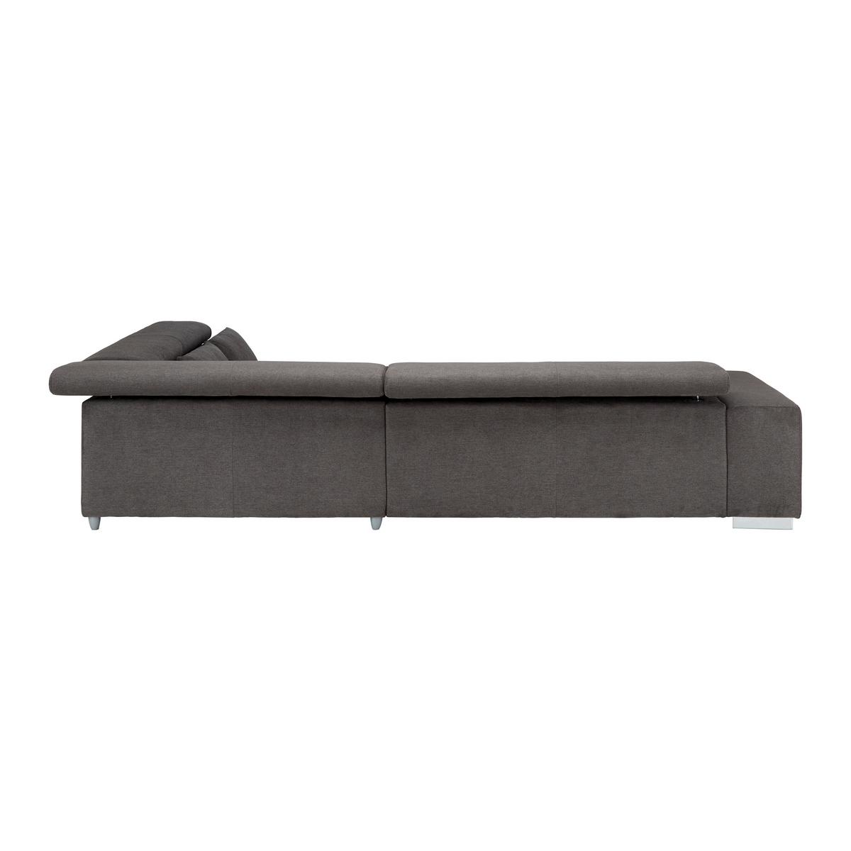 Wohnlandschaft Orion Grau Chenille-Oberfläche - Chromfarben/Grau, Modern, Textil/Metall (310/70-88/225cm) - Bessagi Home
