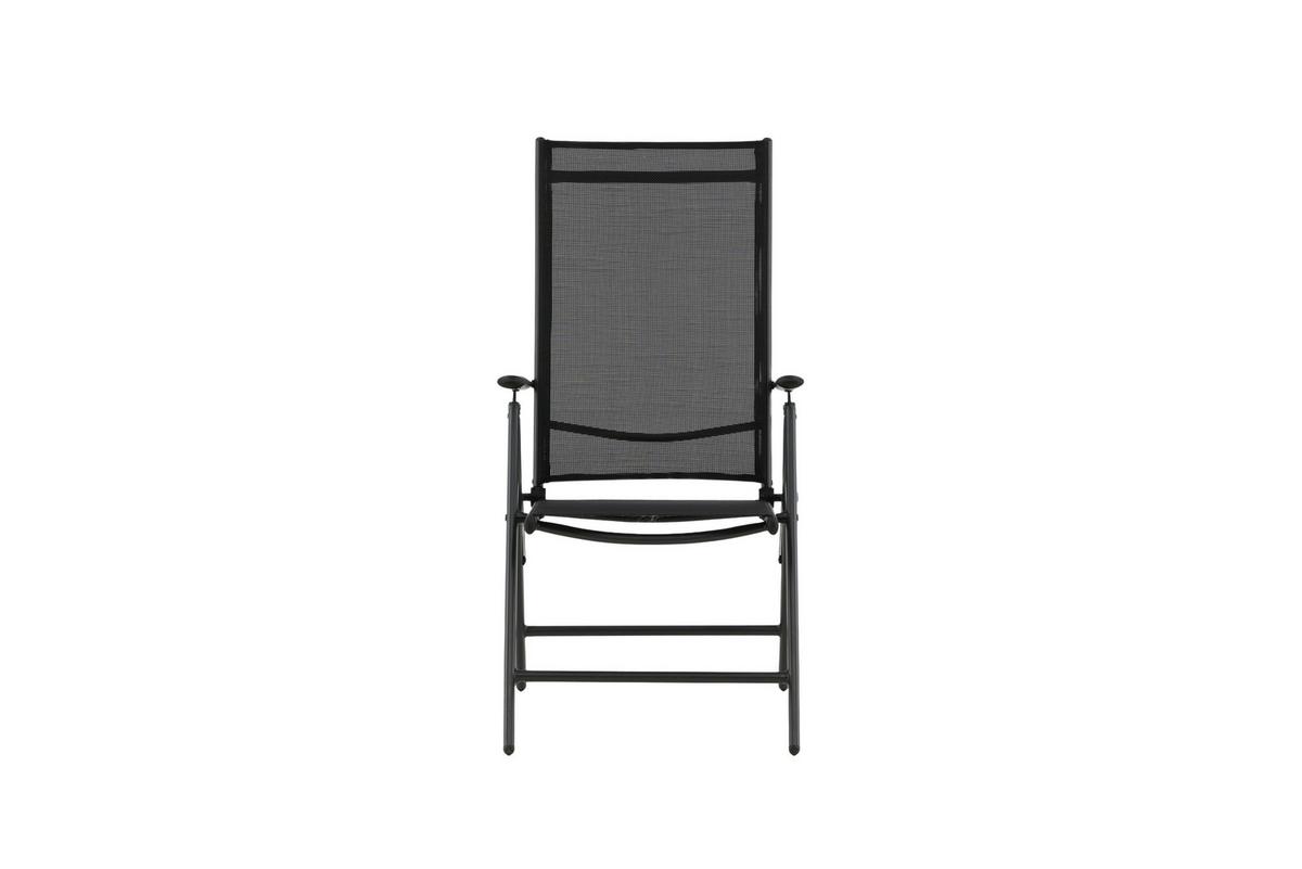 Gartenstuhl 2er-Set Break ca. 55x108 cm Schwarz - Schwarz, KONVENTIONELL, Kunststoff/Textil (55/108/62cm) - Gardenson