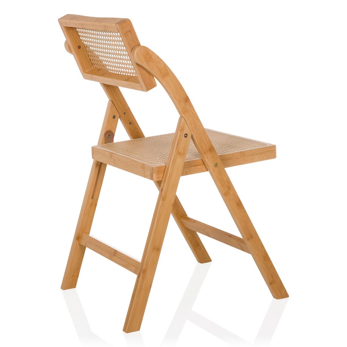 Zložljiv Stol Tudela Bamboo, Rjava - rjava, Moderno, les (45,5/83,5/45cm) - Gardenson