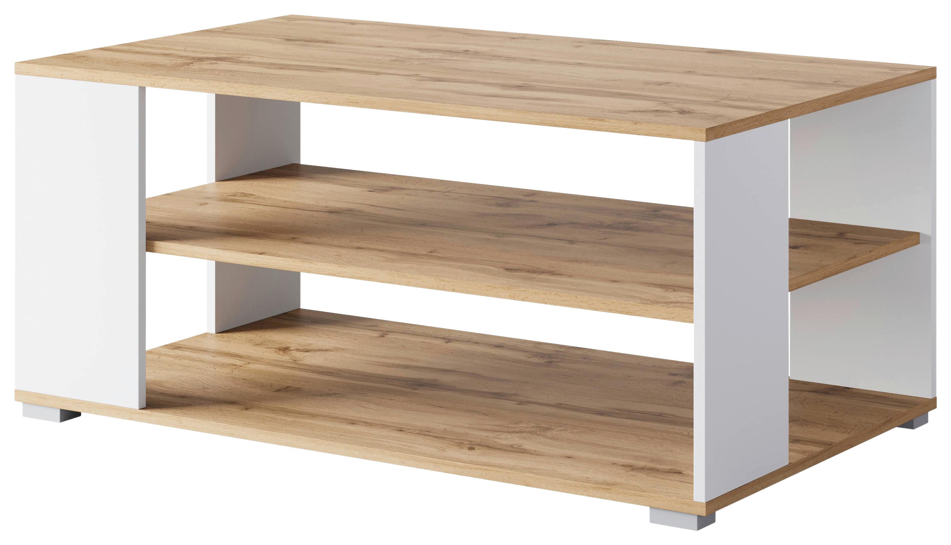 Couchtisch Narobi-I ca. 100x45x60 cm Eiche/Weiß - Eiche Wotan/Weiß, Trend, Holzwerkstoff/Kunststoff (100/45/60cm) - Livetastic