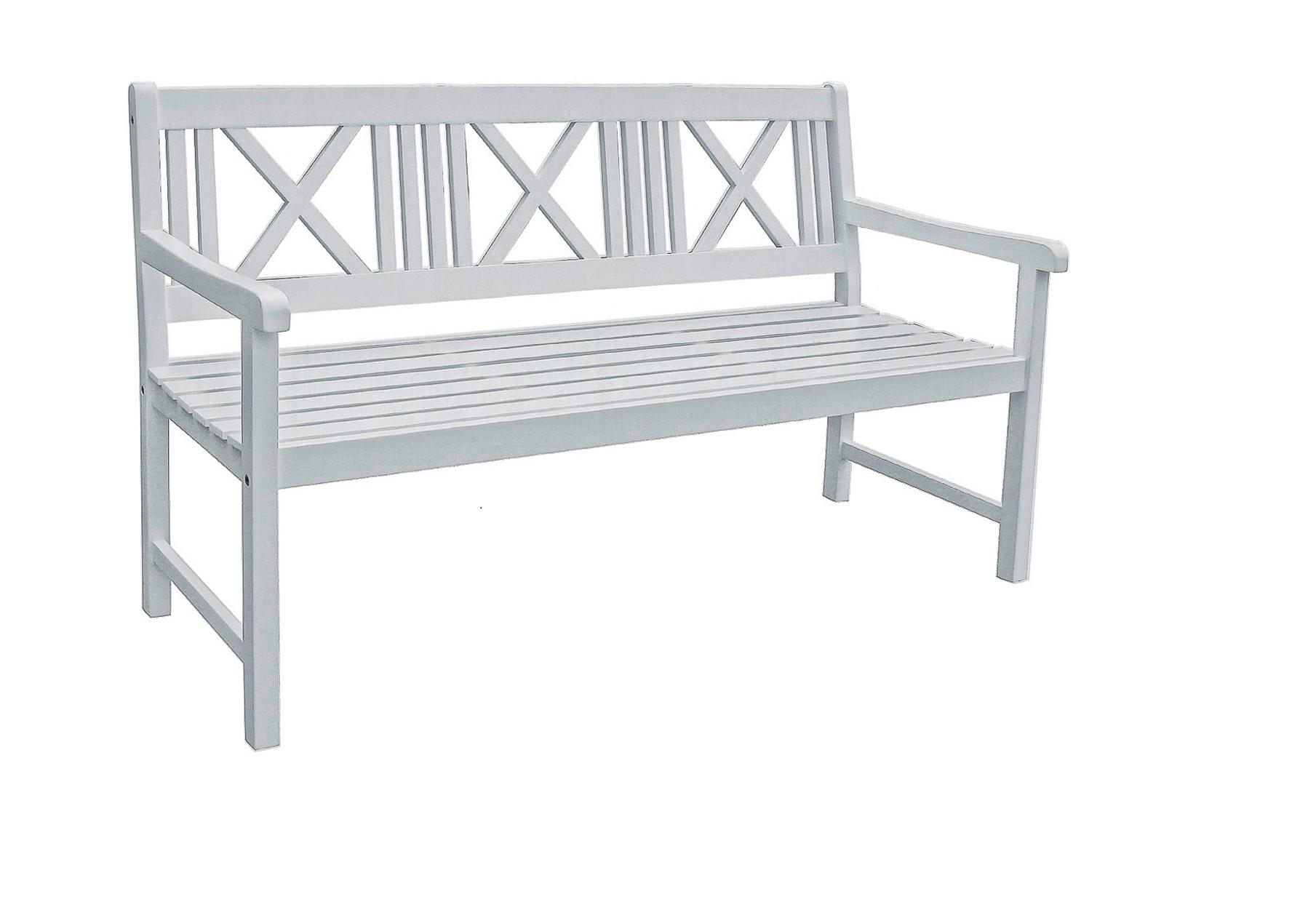 Gartenbank Malmö ca. 154x89x59 cm Holz Weiß - Basics, Holz (154/89/59cm) - Gardenson