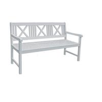 Gartenbank Malmö ca. 154x89x59 cm Holz Weiß - Basics, Holz (154/89/59cm) - Gardenson