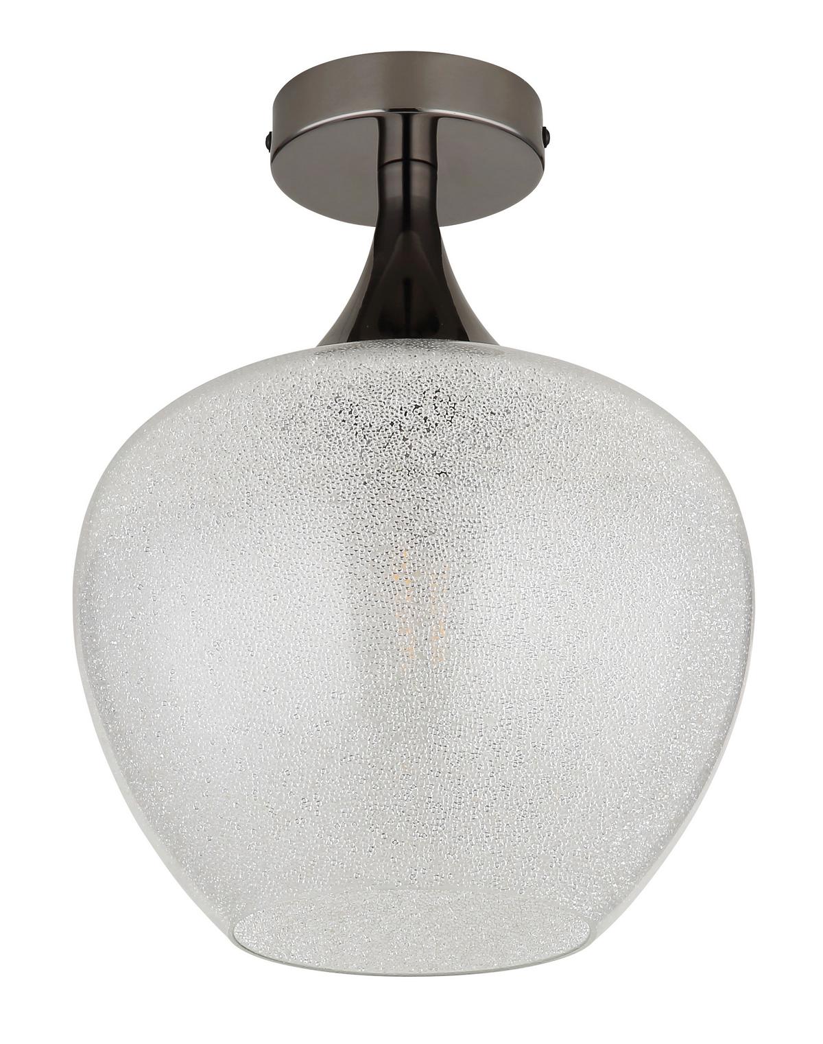 DECKENLEUCHTE 15548DK - Klar/Schwarz, Konventionell, Glas/Metall (24/32cm) - Globo
