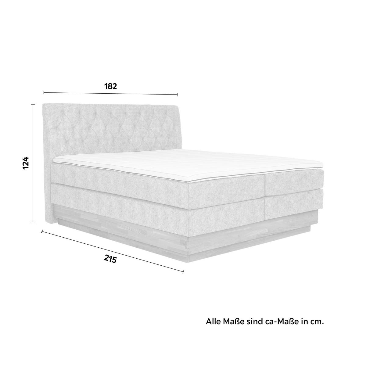 Boxspringbett Marie in Platinfarben ca. 180x200cm - Platinfarben, Holz/Kunststoff (180/200cm) - Zandiara