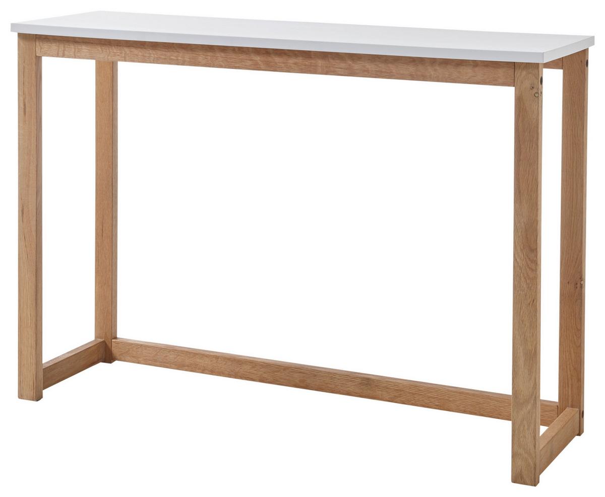 STÓŁ KONSOLA RIVERSIDE - kolor dębowy/biały, Natur, materiał drewnopochodny/drewno (110/32/75cm)