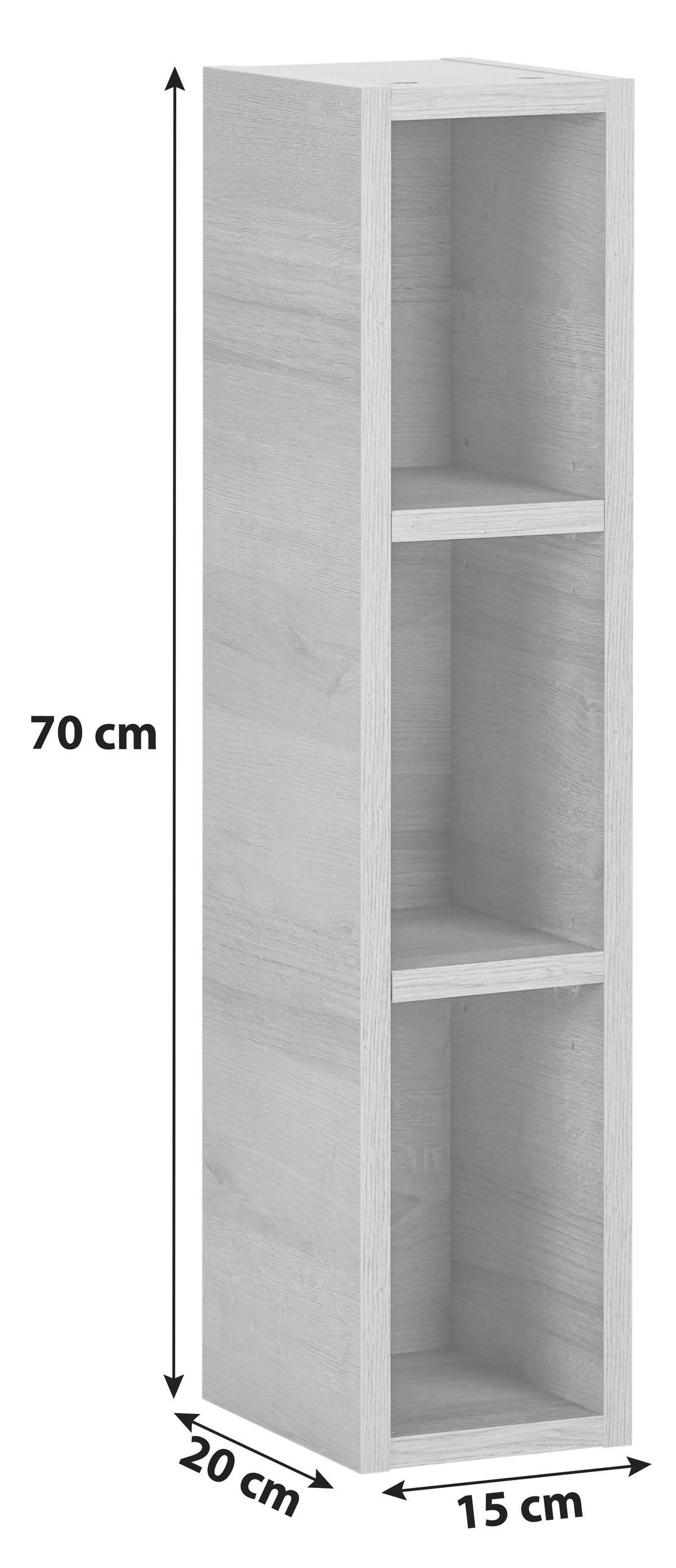 Regal Bavelli B: 15 cm Eiche Dekor - Eichefarben, KONVENTIONELL, Holzwerkstoff (15/70/20cm)