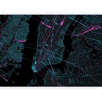 Fototapeta Blue Manhattan, 450x315cm - roza/turkizna, Trendi, tekstil (450/315cm) - artgeist