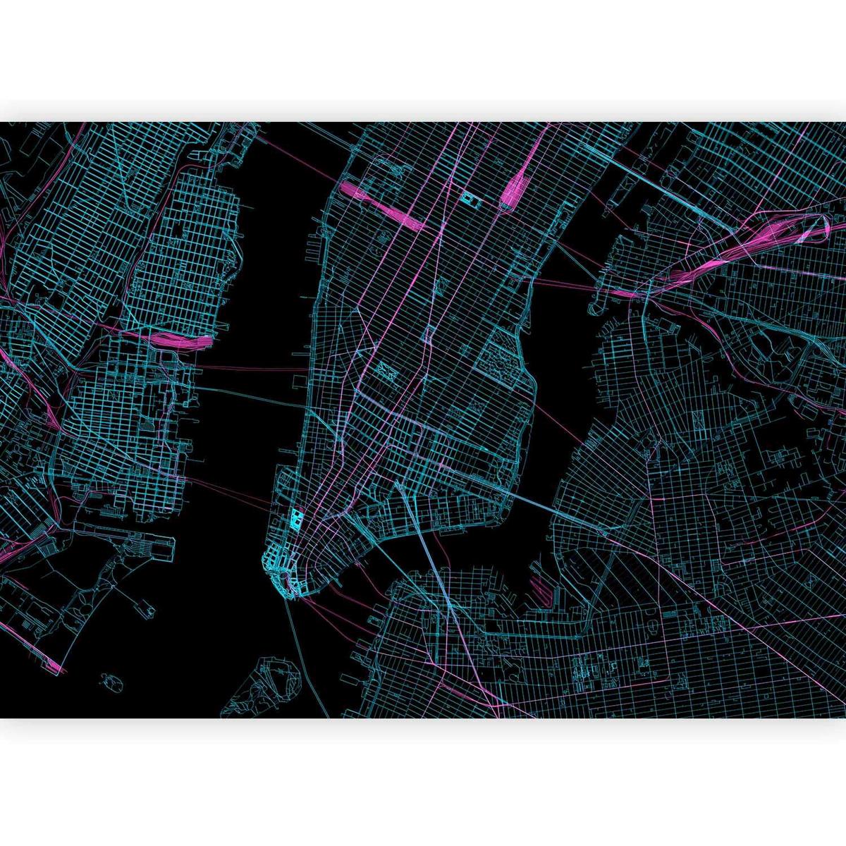 Fototapeta Blue Manhattan, 450x315cm - roza/turkizna, Trendi, tekstil (450/315cm) - artgeist