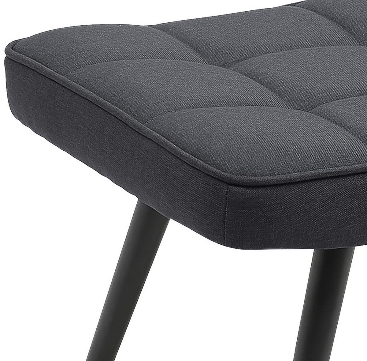 Hocker Uta Dunkelgrau Webstoff - Dunkelgrau/Schwarz, MODERN, Holzwerkstoff/Textil (60/39/41cm) - MID.YOU