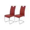 Schwingstuhl-Set Flora 2er-Set ca. 43x98cm Lederlook Bordeaux - Chromfarben/Bordeaux, MODERN, Textil/Metall (43/98/59cm) - MID.YOU