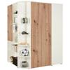 Eckschrank Young Weiß/Eiche Artisan - Alufarben/Weiß, KONVENTIONELL, Holzwerkstoff/Kunststoff (124/198/148cm) - Mömax