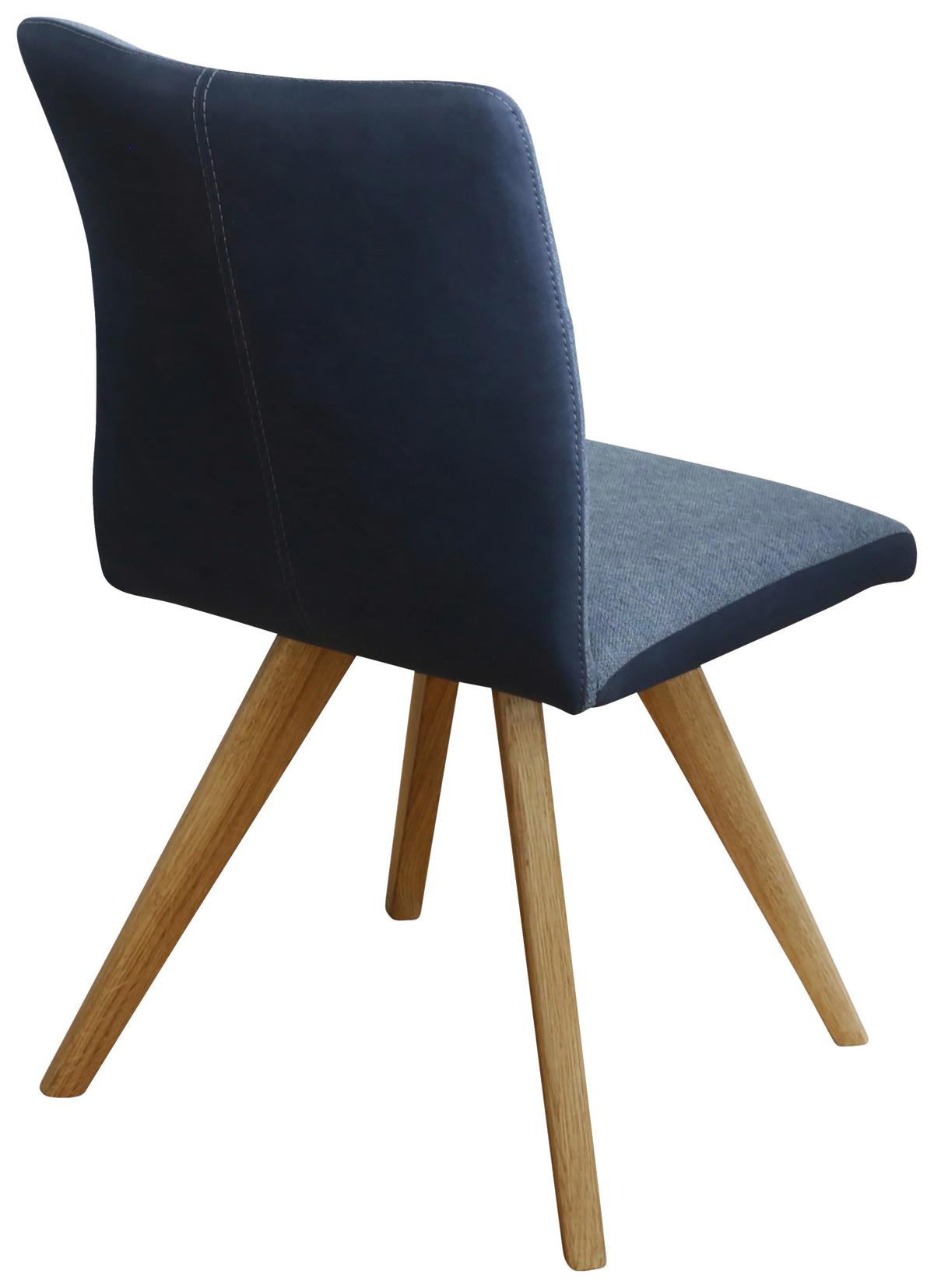 KRZESŁO ROM - kolor dębowy/ciemnoniebieski, Konventionell, drewno/tkanina (51,5/87,5/63cm) - Linea Natura